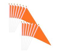 QUARKZMAN 50Pcs Bandierine Arancione-Rosso, 21 x 14 cm Bandierine Monocolore Manovali Su Asta Di Plastica Per DIY Graffiti Compleanno Carnevale Festival Celebrazione Sport