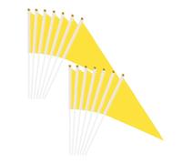 QUARKZMAN 50Pcs Bandierine Gialle Pennone, 21 x 14 cm Bandiere Monocolore Manovali su Asta di Plastica per DIY Graffiti Compleanno Carnevale Festival Celebrazione Sport Grand Opening