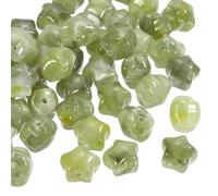 QUARKZMAN 50Pcs Perline A Stella In Acrilico, 11mm Forma Stella Perline Sciolte Per DIY Gioielli Creazione Collana Bracciale Accessori, Verde Scuro