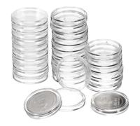 QUARKZMAN 50Pcs Portamonete Da 22mm In Argento, Coperture In Plastica Acrilica Trasparente Per Collezione Di Monete Rotondo, Protettori A Baccello O Etichette NFC