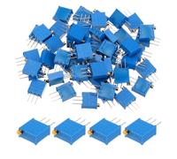 QUARKZMAN 50Pcs Potenziometro Regolabile Multigiro 20K Ohm, Resistenza Variabile Regolabile Dall'Alto 3296W Ad Alta Precisione Per Regolazione Circuiti Di Precisione, Progetti