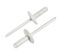 QUARKZMAN 50Pcs Rivetti Ciechi In Alluminio 3/16"x1/2" Testa Grande Multi Grip Con Anima In Acciaio Per Metallo Mobili Automotive Grigio