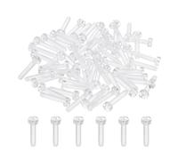 QUARKZMAN 50Pcs Viti In Acrilico Trasparente, Viti A Testa Tonda In Plastica PC Phillips M3x15mm Filettatura Metrica Grossa Per Accessori Macchina, Trasparente