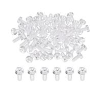 QUARKZMAN 50Pcs Viti In Acrilico Trasparente, Viti In Plastica PC A Testa Tonda Phillips M3x6mm Con Filettatura Metrica Grossa Per Accessori Macchina, Trasparenti