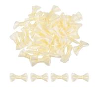 QUARKZMAN 50Pz Fiocchetti Beige 1.2" x 0.6" Mini Fiocco di Nastro Piccoli Fiocchi Raso Multicolori Ingrosso per DIY Cucito Scrapbooking Regalo Presente Decorazione Casa Natalizi