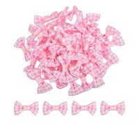QUARKZMAN 50Pz Fiocchetti Rosa 1.2" x 0.6" Mini Fiocco di Nastro a Griglia Piccoli Multicolori Raso Ingrosso per DIY Cucito Scrapbooking Regalo Presente Decorazione Casa Natalizi