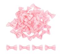 QUARKZMAN 50Pz Fiocchetti Rosa 1.2" x 0.6" Mini Fiocco di Nastro Piccoli Fiocchi Raso Multicolori Ingrosso per DIY Cucito Scrapbooking Regalo Presente Decorazione Casa Natalizi