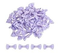 QUARKZMAN 50Pz Fiocchetti Viola Chiaro 1.2" x 0.6" Mini Fiocco di Nastro a Griglia Piccoli Multicolori Raso Ingrosso per DIY Cucito Scrapbooking Regalo Presente Decorazione Casa Natalizi