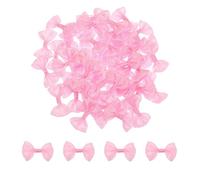 QUARKZMAN 50pz Fiocchi Rosa Caldo 1.5" x 1" Mini Fiocco per Creare Fiocchi in Raso Sfusi per Cucito Fai da Te, Scrapbooking, Regali di Nozze, Decorazioni per La Casa