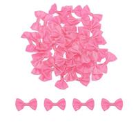 QUARKZMAN 50pz Fiocchi Rossi 1.5" x 1" Mini Fiocchi in Raso per Creazioni Artigianali, Fiocchi all'Ingrosso per Cucito Fai da Te, Scrapbooking, Regali di Nozze, Decorazione Casa