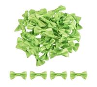 QUARKZMAN 50pz Fiocchi Verde 3 x 1,5cm Mini Fiocco Creare Piccoli Fiocchi Raso all'Ingrosso per Fai da Te Cucito Scrapbooking Regalo Nozze Presente Decorazione Casa