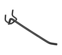 QUARKZMAN 50Pz Ganci Pannelli Forati 6", Ganci Parete Forma L, Accessori Pannelli Forati Adatti Pannelli 1/4" con Distanza Foro 25mm per Organizzare Pareti, Garage, Cucina, Negozio, Nero