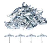QUARKZMAN 50pz Molla Levetta Bullone Ancoraggi 3/16"x2" Farfalla Ancore Maschio Filettatura Molla Caricato Cavo Muro Rotondo Testa Levetta Bullone