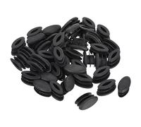 QUARKZMAN 50Pz Ovale Forma Plastica Tappi 15mmx30mm per Metallo Tubi Nero | Estremità Cappucci Inserto, Inserto Scorrevole, Sedie e Mobili, Recinzione, Tubo Palo, Plastica