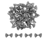 QUARKZMAN 50pz Papillon Grigi 1.5" x 1" Mini Fiocco per Realizzare Piccoli Fiocchi di Raso Sfusi per Cucito Fai da Te, Scrapbooking, Regalo di Nozze, Decorazione per La Casa