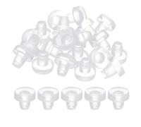 QUARKZMAN 50pz Paraspigoli per Piano in Vetro con Gambo, Paraspigoli in Gomma Trasparente per Foro 6mm/0,24", Distanziatori da Tavolo Pinze in Gomma PVC per Tavolo Mobili Armadietto