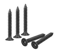 QUARKZMAN 50pz Piatta Testa Torx Viti M5 X 40mm Svasata Adatta T25 Nero | 304 Inossidabile Acciaio, Self Maschiatura Antifurto, Antimanomissione Resistenti, Punta per Recinzione