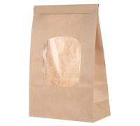 QUARKZMAN 50pz Sacchetti da Forno con Finestra, Sacchetti Chiusura Linguetta in Latta, Sacchetti Carta Kraft per Biscotto, Caramelle, Cioccolato (Ovale 9,84x6 Pollici)