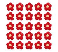 QUARKZMAN 50pz Toppe Cucire Forma Fiore, Petali Floreali Uncinetto, Fiori Fatti Mano Uncinetto, Applicazioni, Decorazioni per Capelli Fai da Te, Vestiti, Feste Matrimonio,Rosso e Giallo