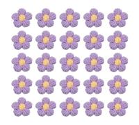 QUARKZMAN 50pz Toppe Cucire Forma Fiore Petali Floreali Viola e Giallo