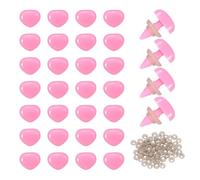 QUARKZMAN 50Set 10mm Nasi di Sicurezza in Plastica Grandi A Forma di Triangolo Rosa con Rondella per Animali all'Uncinetto Bambole Peluche Artigianato Pupazzi Giocattoli Orsacchiotto