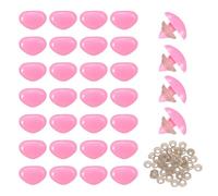 QUARKZMAN 50Set 15mm Grandi Nasi di Sicurezza Plastici A Forma di Triangolo Rosa con Rondella per Animali all'Uncinetto Pupazzi Peluche Orsacchiotti Artigianato