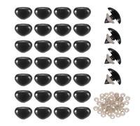 QUARKZMAN 50Set 17Mm Nasi di Sicurezza in Plastica Grandi A Forma di Triangolo Nero con Rondella per Orsacchiotti Giocattoli Peluche Puppet Bambole all'Uncinetto Artigianato