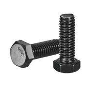 QUARKZMAN 5Pcs 3/8-16 x 1" Bulloni a Testa Esagonale, 304 Acciaio Inossidabile Filettatura Completa Bulloni a Testa Esagonale, Finitura Ossidazione Nera, Produzione Macchinari, Nero