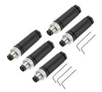 QUARKZMAN 5Pcs 3 Pin M8 Maschio Connettore Aviazione Spina C Codifica 8mm Connettore Sensore Circolare Impermeabile Ip67 per Cavo