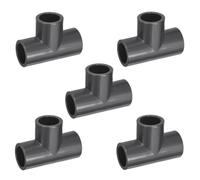 QUARKZMAN 5Pcs 3-Way Pipe Coupling, SCH80 3/4" PVC Pipe Fittings Elbow | Gomito, T 3 Vie, Adattatore a Innesto Scorrevole, per Scaffalatura Fai da Te, Serra, Telaio, Giardino, Traliccio