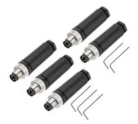 QUARKZMAN 5Pcs 4 Pin M8 Maschio Connettore Aviazione Spina C Codifica 8mm Connettore Sensore Circolare Impermeabile Ip67 per Cavo
