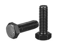 QUARKZMAN 5Pcs 5/16-18 x 1" Bulloni A Testa Esagonale, 304 Acciaio Inossidabile Filettatura Completa Bullone A Testa Esagonale, Finitura Ossidazione Nera, Produzione Macchinari, Nero