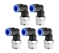QUARKZMAN 5pcs 90 Push to Connect Fittings 10mm ID x 1/2" NPT Gomito
