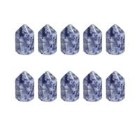QUARKZMAN 5Pcs Bacchette Di Cristallo, Pietra Blue Dot Cristallo Naturale Esagonale Per Meditazione Chakra Decorazione Casa Collezione Pietre Grezze, 15 x 25mm