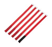 QUARKZMAN 5Pcs Fascette Regolabili Riutilizzabili Per Batteria, 0.8x18" Nylon Rosso Multiuso Fascette Di Sicurezza Per Batteria Con Ganci E Anelli Adatti