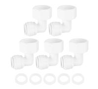 QUARKZMAN 5Pcs Gomito Filettatura Femmina 1/2 Pollice ID a 3/8 Pollice OD Tubo Connettore Rapido Tubo con Anelli di Gomma Push to Connect Tubo Fittings per Sistema RO Osmosi Inversa