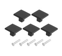 QUARKZMAN 5Pcs Maniglie Quadrate Per Ante, 1.2 Inch Maniglie Quadrate Per Cucina In Lega Di Alluminio Solido Per Ante Di Cucina Cassettiere Armadi Camera Da Letto, Nero