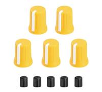 QUARKZMAN 5Pcs Manopole Potenziometro, Sostituzione Manopola Controllo Potenziometro In Gomma Con Dado A D Per DJ Controller Mixer Console Encoder Altoparlante (Giallo Bianco)