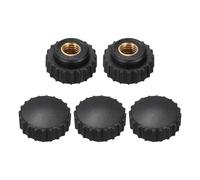 QUARKZMAN 5Pcs Manopole Rigate Filettatura Femmina M10 Testa 28mm Plastica Foro Non Passante Inserti In Ottone Avvitatura Maniglie Di Serraggio Filettate Manopole A Strappo Opache