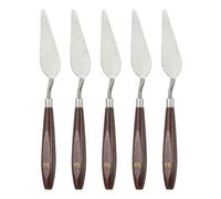 QUARKZMAN 5pcs Palette Knife Painting Tool 3.27 x 1.06 Acciaio Inossidabile Art Spatola Coltelli Tavolozza Raschietti Strumenti Con Impugnatura In Legno Di Faggio Rosso/Argento