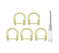 QUARKZMAN 5Pcs Ring D Con Vite Ghiera 15Mm Metallo A Forma Di Ferro Di Cavallo A U Semicircolo Portachiavi Con Cacciavite Per Accessori Collare Portachiavi Artigianato In Pelle Fai Da.