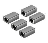 QUARKZMAN 5PCS RJ45 Ethernet Coupler, Ethernet Coupler Female To Female In Line Cat7 Cat6 Cat5e Cat5 Extender Cable Adapter, Silver