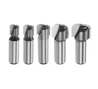 QUARKZMAN 5Pcs Set Di Frese Per Scodelle E Vassoi Diametro Di Taglio 1/2" Raggio Del Gambo Frese A Punta In Carburo Per Intagli CNC Per Lavorazione Del Legno Fresatura