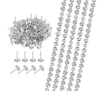 QUARKZMAN 5Pcs Strisce Di Borchie Per Tappezzeria, 1 Metro Borchie Decoraretive Lucide Per Divano Testiera Sedia Mobili Con Borchie Per Tappezzeria (9.5mm Argento)