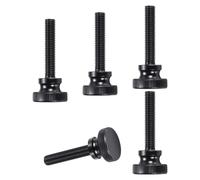 QUARKZMAN 5Pezzi M10 X 60mm Viti A Mano Zigrinate Viti A Mano Testa Piatta In Acciaio Nero Bulloni Metrici Zigrinati Con Manopole A Spalla Serraggio Manuale Elementi Di Fissaggio Filettati