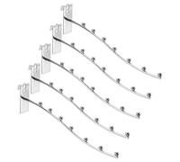 QUARKZMAN 5Pz 10" Ganci a Cascata per Gridwall, 7 Ganci Metallici a Sfera per Esposizione, Accessori per Grid Wall per Casa, Negozio di Abbigliamento, Argento