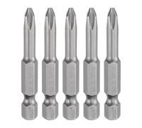 QUARKZMAN 5Pz #2 Punte Cacciavite Phillips PH2 1/4" Gambo Esagonale 2" (50mm) Lungo Acciaio S2 Magnetiche Inserti per Avvitatore per Cacciavite Elettrico Punte Trapano 0.197" (5mm) Asta
