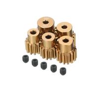 QUARKZMAN 5pz 32DP M0.8 Motore Pignone Ingranaggio 3.175mm Albero 12T/13T/14T/15T/16T Temprato Pignone Ingranaggi Alluminio per 1/10 RC Modello Auto Tono Oro