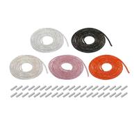 QUARKZMAN 5pz 4mm x 2m Corda Tubolare Strass Stringa Strass Cristallo Bling | AB Rosa Chiaro+Argento+Arancione+Nero+Bianco, con Aglets, per Decorazione Sneakers Maglioni Pantaloni