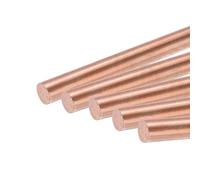 QUARKZMAN 5pz Asta Tonda in Rame Puro 5mm/0,2" Diametro 330mm/13" Lunghezza Stock Barra Tornio Tondino Rame Massiccio per Fai Da Te Artigianato Metallo Hobby Lavorazione Metallo